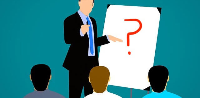 Business Coach showing a Question Mark
