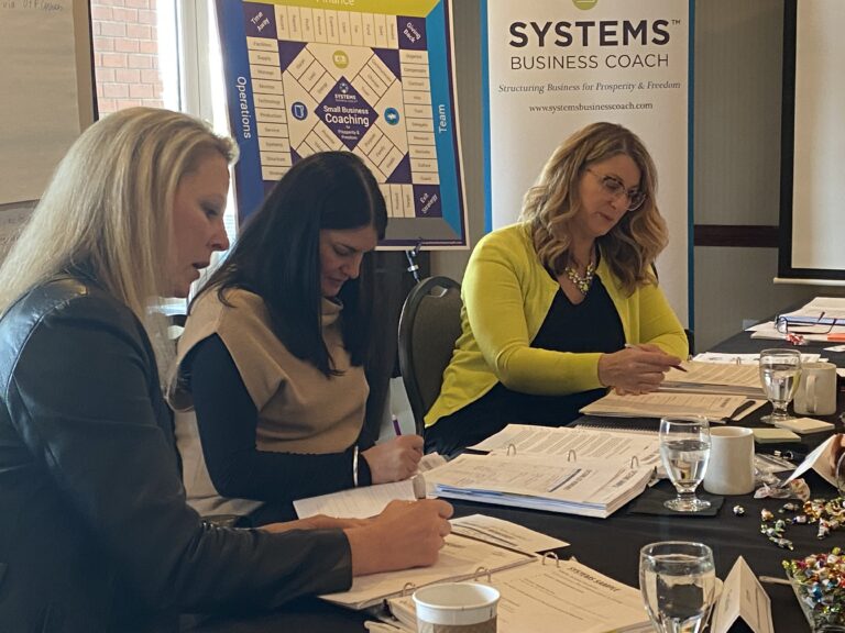 Certified Systems Business Coaches working together during a certification weekend.