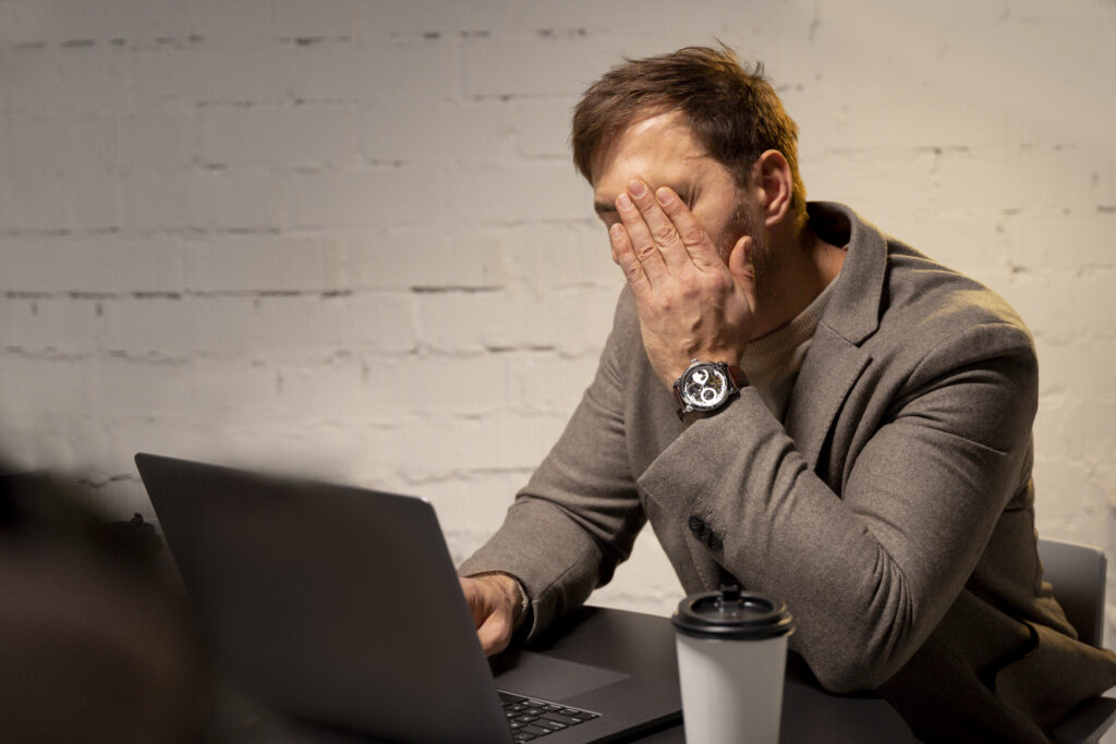 Small business owner working through a leadership challenge