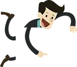 Animated man in a black suit